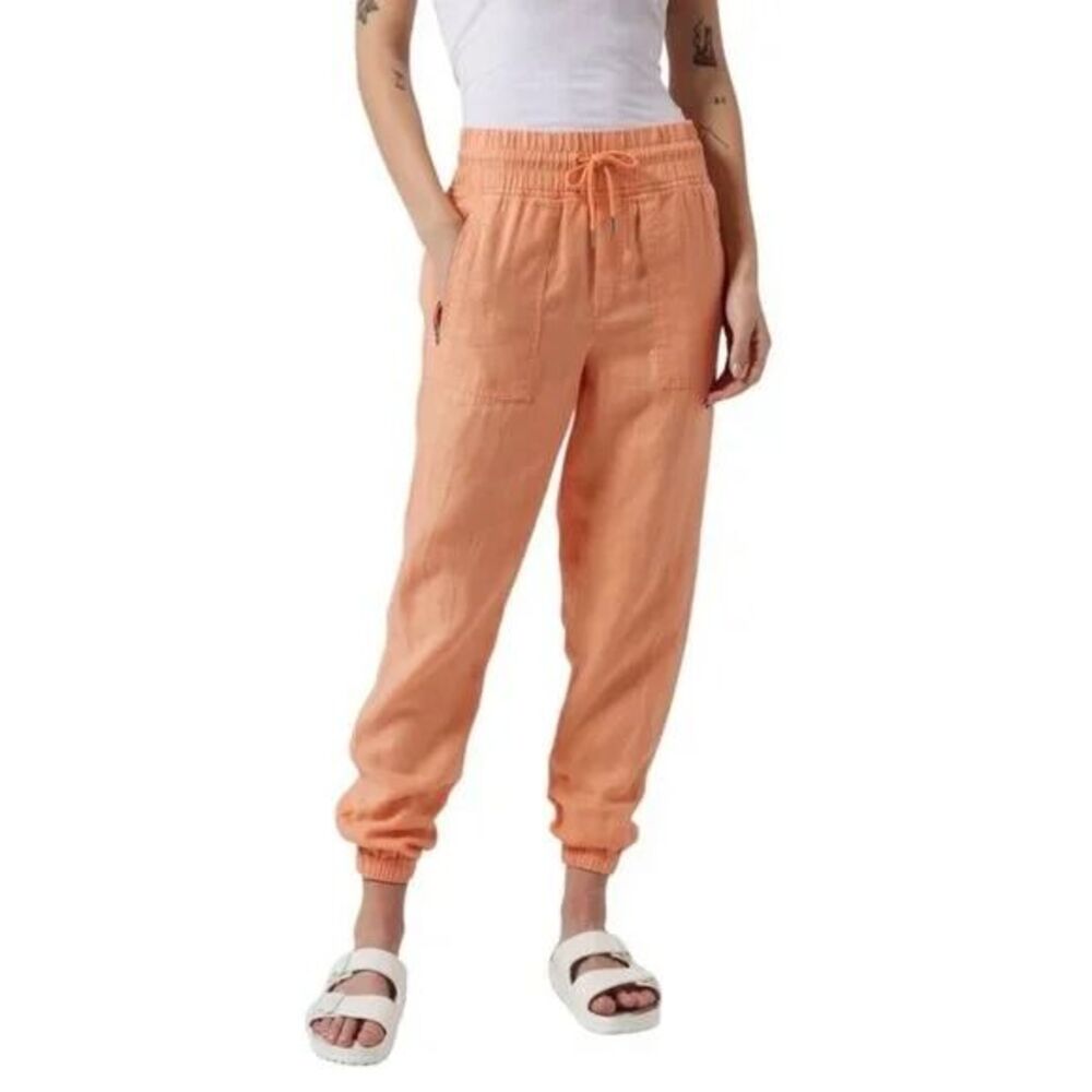 Athleta Cabo 100% Linen Jogger in Cactus Peach 6